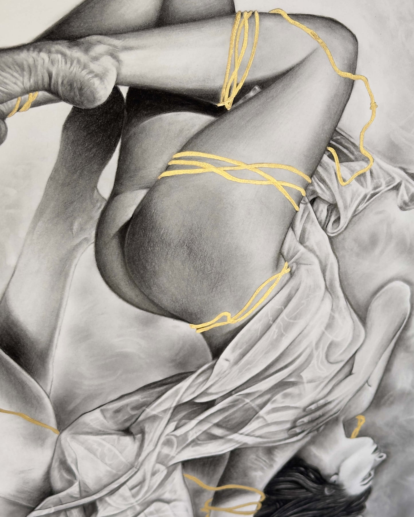 “Threads of Fate” Original Charcoal Drawing