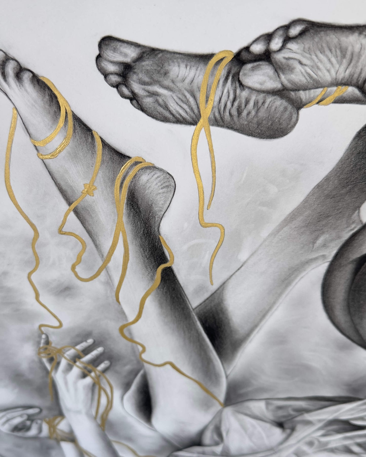 “Threads of Fate” Original Charcoal Drawing