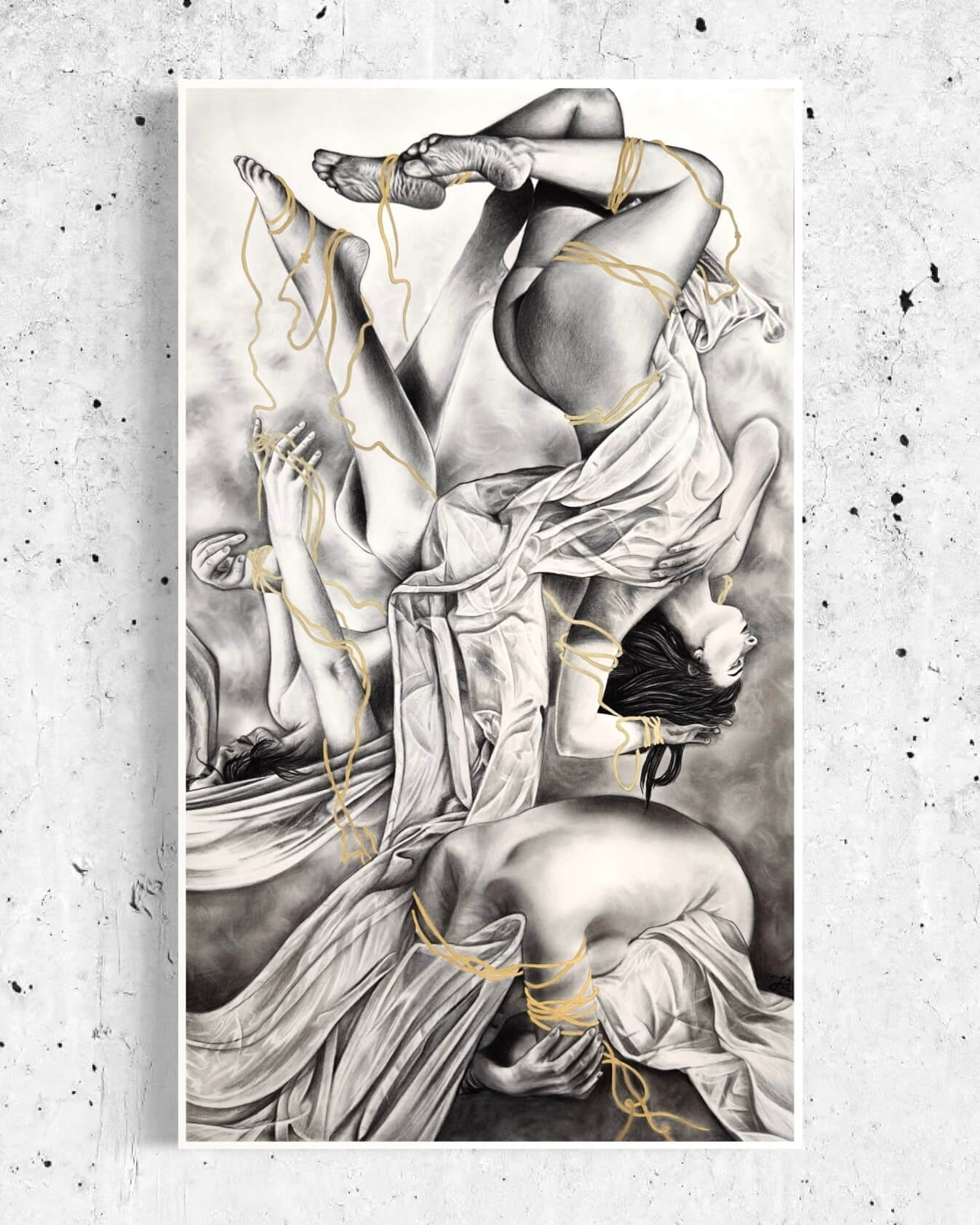 “Threads of Fate” Original Charcoal Drawing