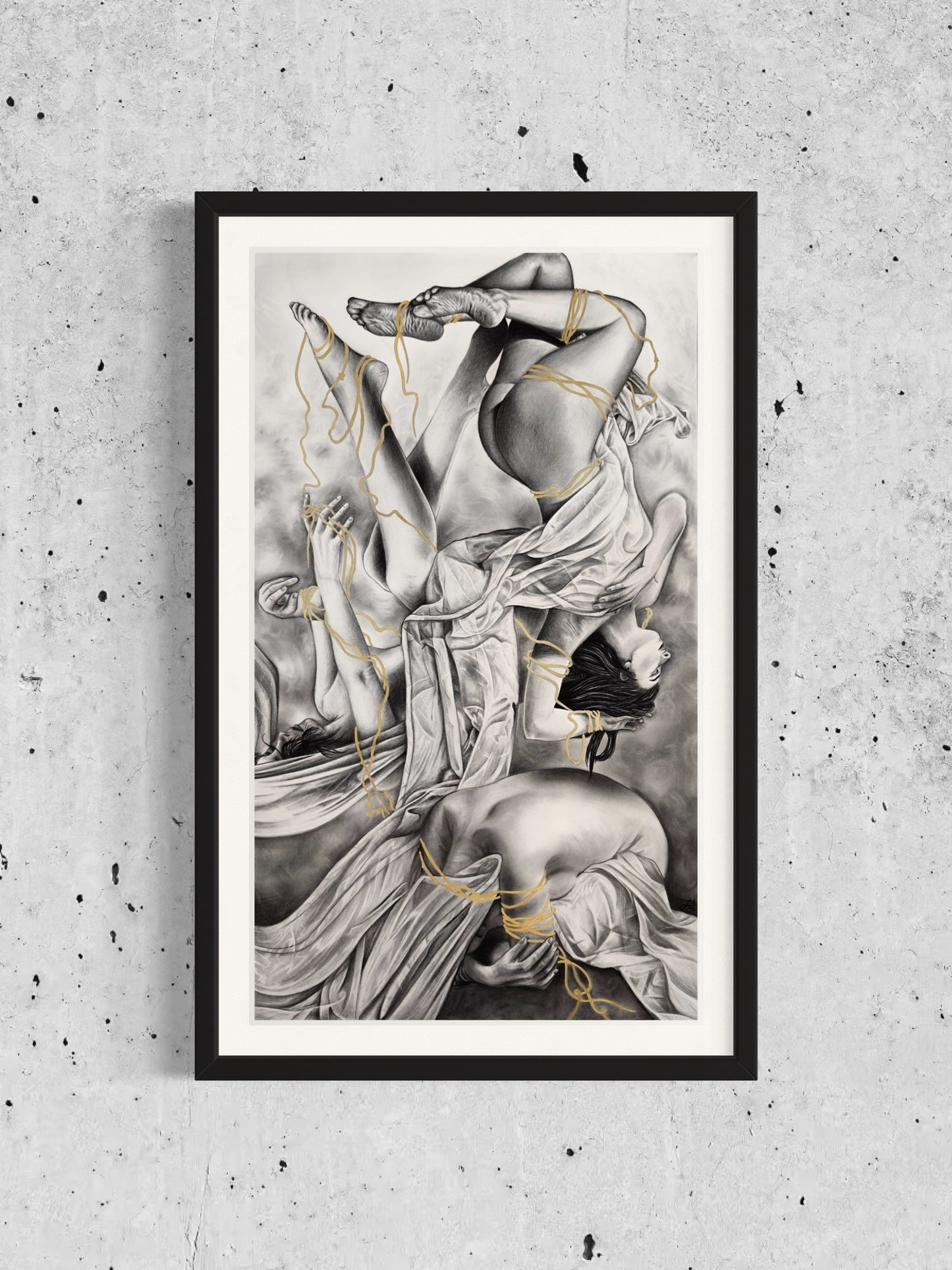 “Threads of Fate” Original Charcoal Drawing