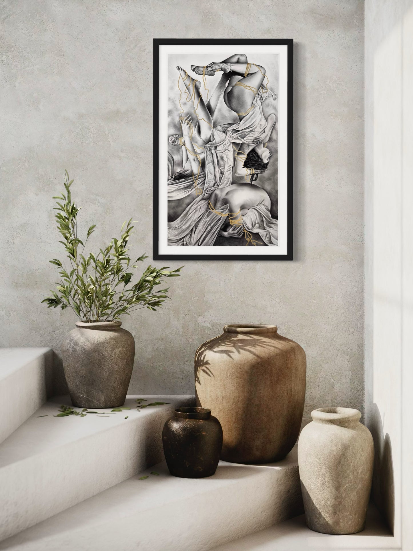 “Threads of Fate” Original Charcoal Drawing