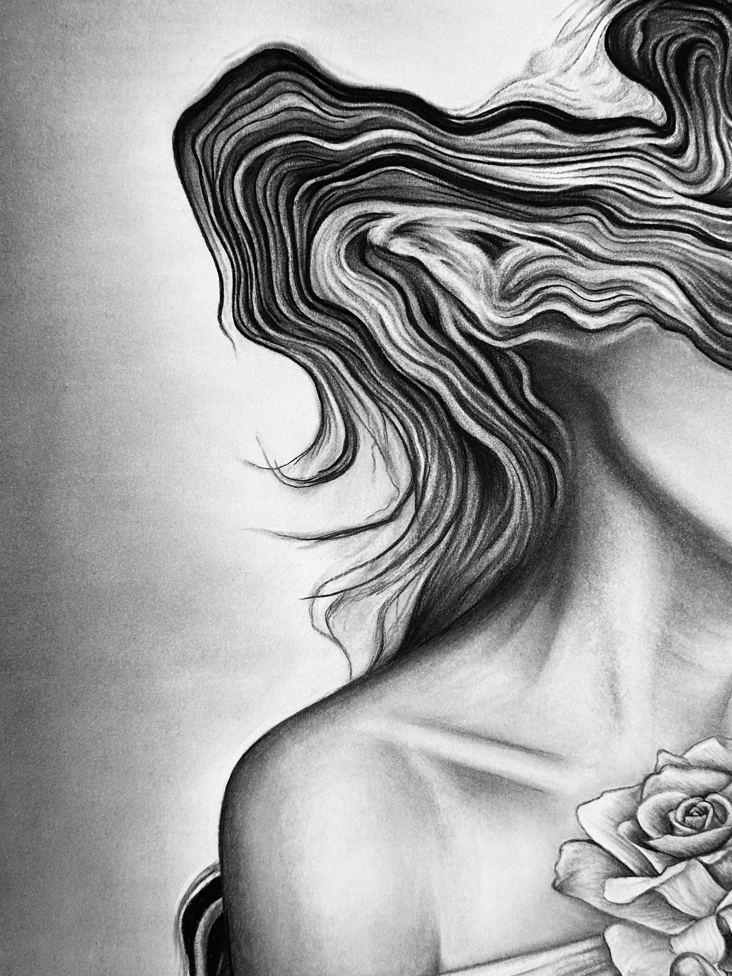 “Daydreamer” Original Charcoal Drawing