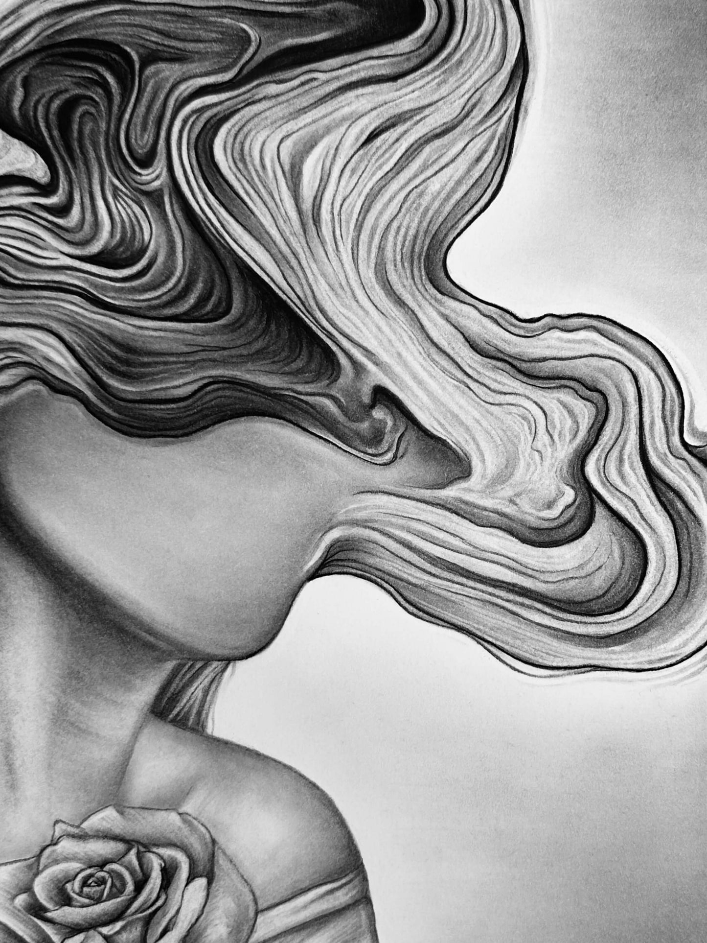 “Daydreamer” Original Charcoal Drawing